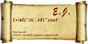 Erdődi József névjegykártya
